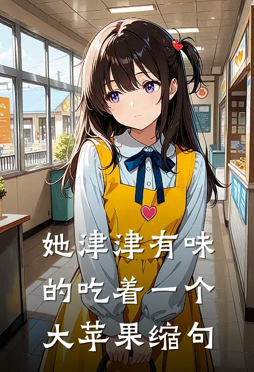 她津津有味的吃着一个大苹果缩句