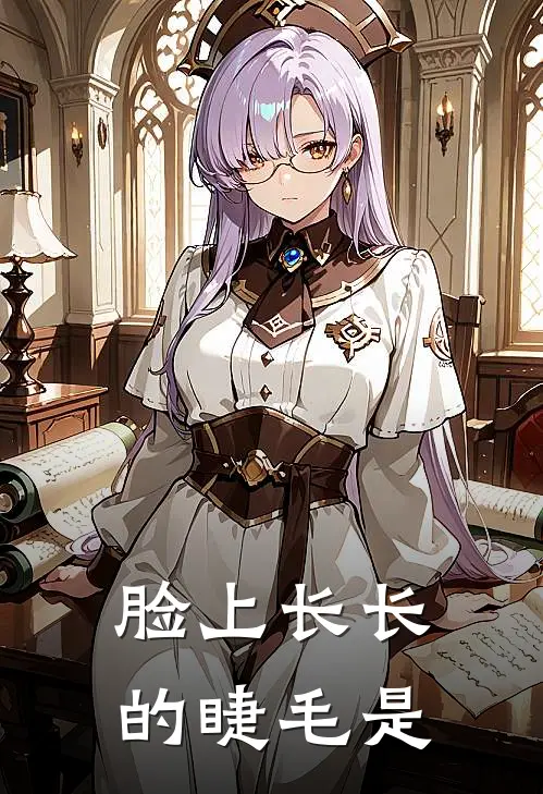 脸上长长的睫毛是